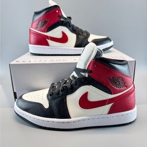 Wmns Air Jordan 1 Mid Black/Red Size 7.5 Brand New | No Lid Box | Ships fast